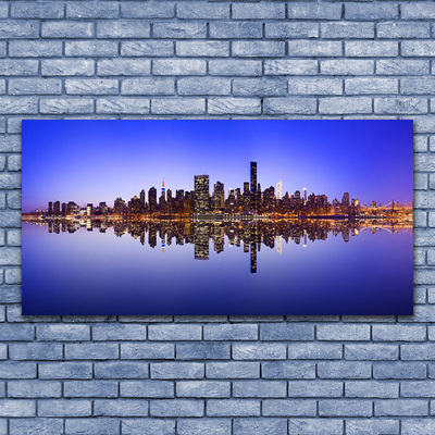 Canvas Kunstdruck Stadt Wasser Gebäude