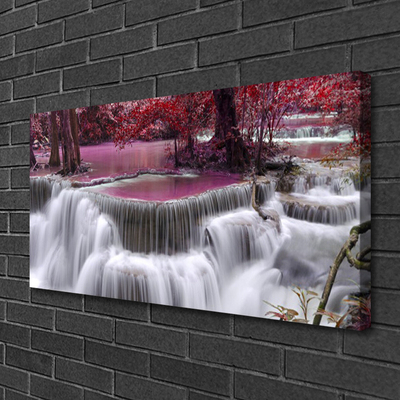 Canvas Kunstdruck Watterfall Baum Natur