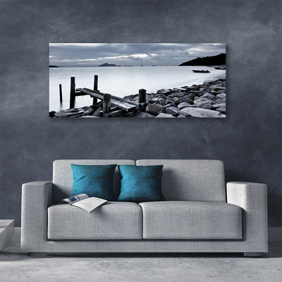 Canvas Kunstdruck Meer Strand Steine Landschaft
