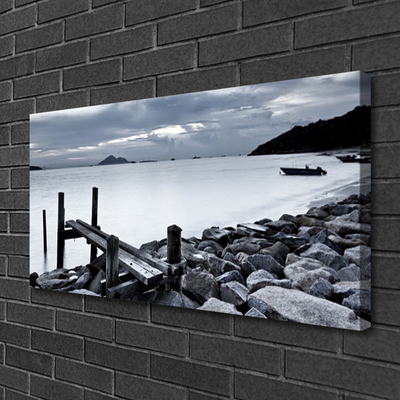 Canvas Kunstdruck Meer Strand Steine Landschaft