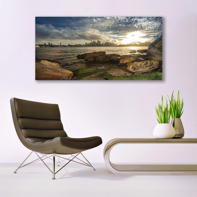 Canvas Kunstdruck Meer Steine Stadt Landschaft