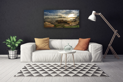 Canvas Kunstdruck Meer Steine Stadt Landschaft