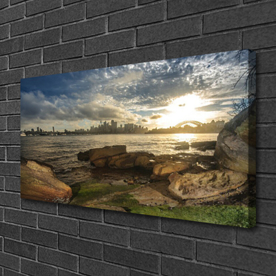 Canvas Kunstdruck Meer Steine Stadt Landschaft