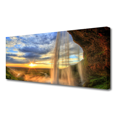 Canvas Kunstdruck Wasserfall Landschaft