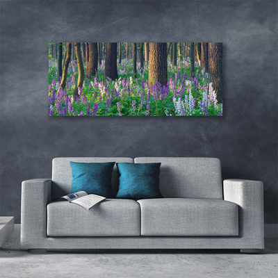Canvas Kunstdruck Wald Blumen Natur