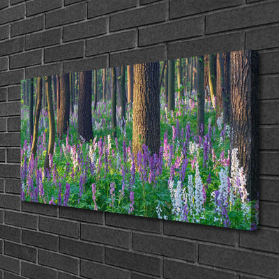 Canvas Kunstdruck Wald Blumen Natur