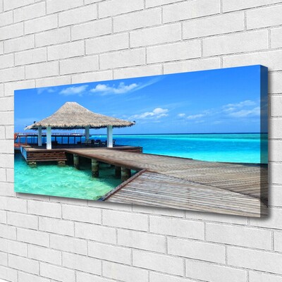 Canvas Kunstdruck Meer Brücke Architektur