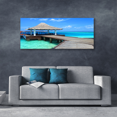 Canvas Kunstdruck Meer Brücke Architektur