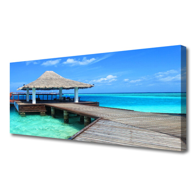 Canvas Kunstdruck Meer Brücke Architektur