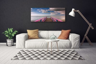 Canvas Kunstdruck Brücke Meer Architektur