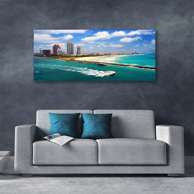 Canvas Kunstdruck Meer Strand Stadt Landschaft