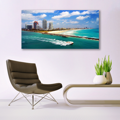 Canvas Kunstdruck Meer Strand Stadt Landschaft