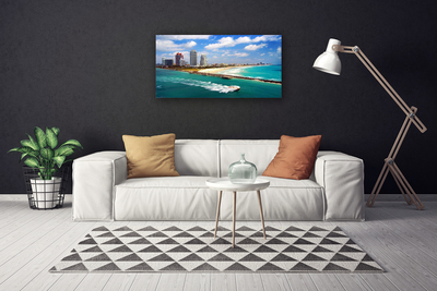 Canvas Kunstdruck Meer Strand Stadt Landschaft