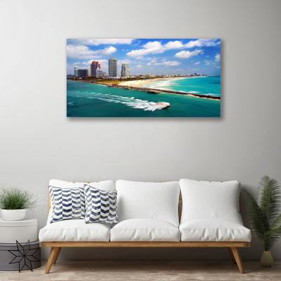 Canvas Kunstdruck Meer Strand Stadt Landschaft