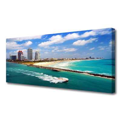 Canvas Kunstdruck Meer Strand Stadt Landschaft