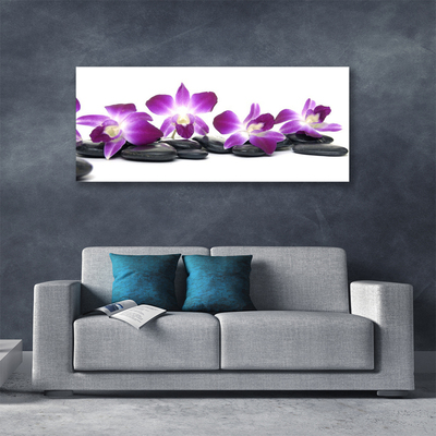 Canvas Kunstdruck Blumen Steine Kunst