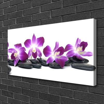 Canvas Kunstdruck Blumen Steine Kunst