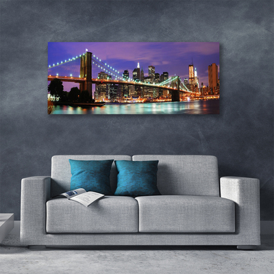Canvas Kunstdruck Brücke Stadt Architektur