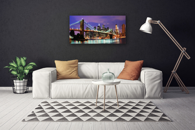 Canvas Kunstdruck Brücke Stadt Architektur