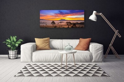 Canvas Kunstdruck Bäume Nebel Landschaft