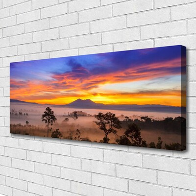 Canvas Kunstdruck Bäume Nebel Landschaft