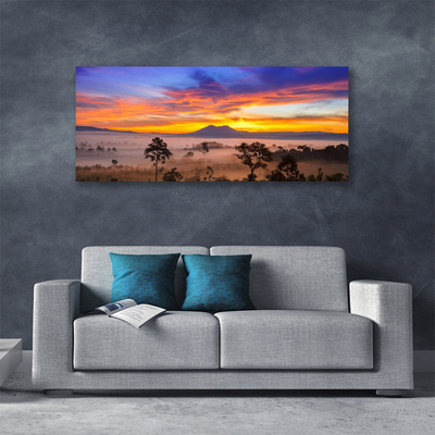 Canvas Kunstdruck Bäume Nebel Landschaft