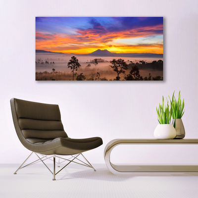 Canvas Kunstdruck Bäume Nebel Landschaft