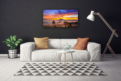 Canvas Kunstdruck Bäume Nebel Landschaft
