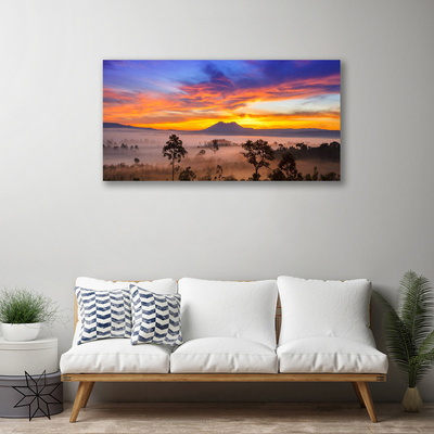 Canvas Kunstdruck Bäume Nebel Landschaft