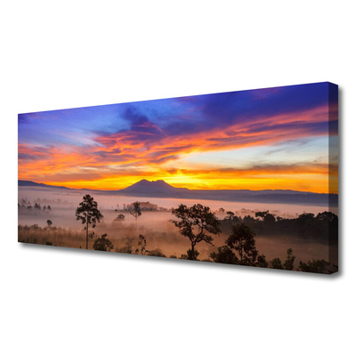 Canvas Kunstdruck Bäume Nebel Landschaft