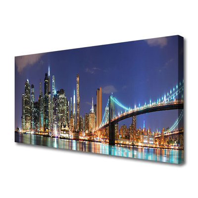 Canvas Kunstdruck Brücke Stadt Architektur