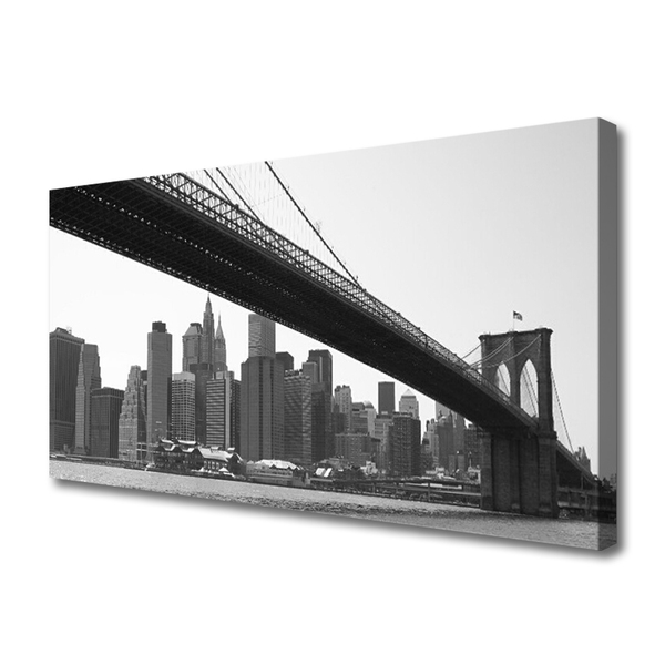 Canvas Kunstdruck Brücke Stadt Architektur
