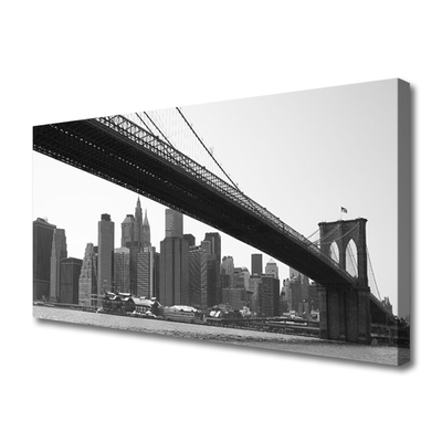 Canvas Kunstdruck Brücke Stadt Architektur