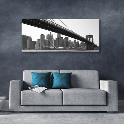 Canvas Kunstdruck Brücke Stadt Architektur