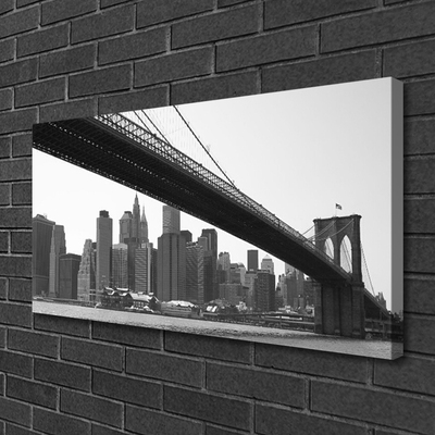 Canvas Kunstdruck Brücke Stadt Architektur
