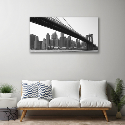 Canvas Kunstdruck Brücke Stadt Architektur