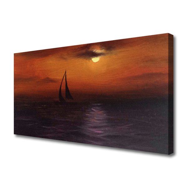 Canvas Kunstdruck Meer Boot Landschaft