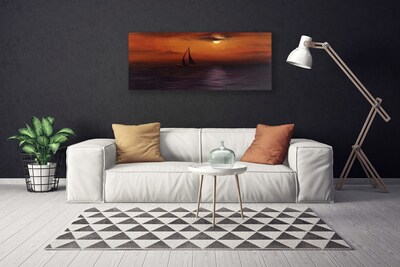 Canvas Kunstdruck Meer Boot Landschaft