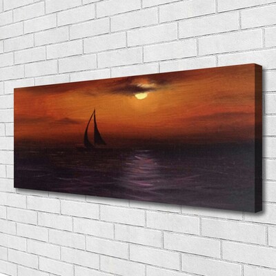 Canvas Kunstdruck Meer Boot Landschaft