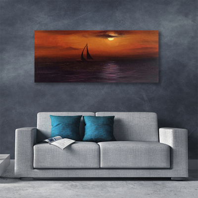 Canvas Kunstdruck Meer Boot Landschaft