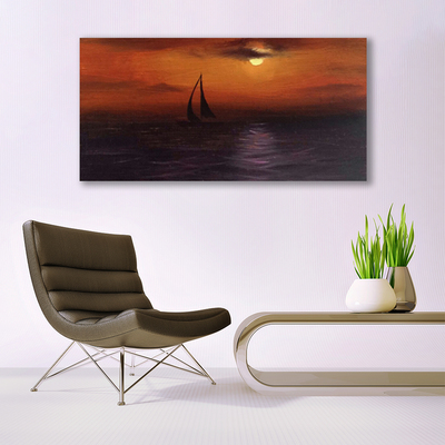 Canvas Kunstdruck Meer Boot Landschaft