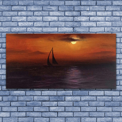 Canvas Kunstdruck Meer Boot Landschaft