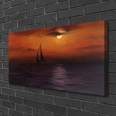 Canvas Kunstdruck Meer Boot Landschaft