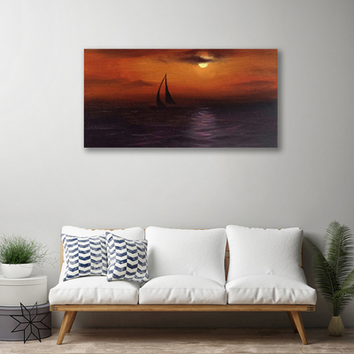 Canvas Kunstdruck Meer Boot Landschaft