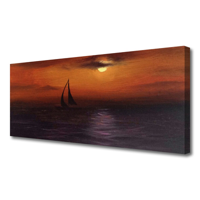 Canvas Kunstdruck Meer Boot Landschaft