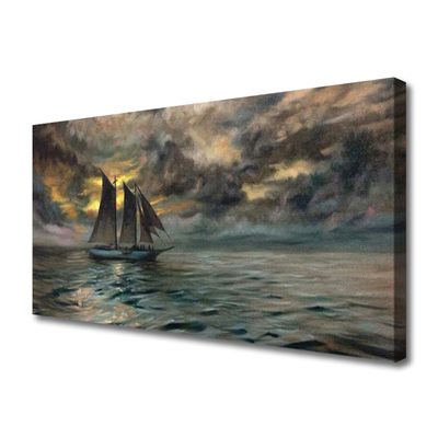 Canvas Kunstdruck Meer Boot Landschaft