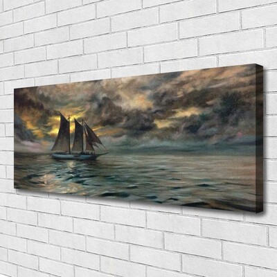 Canvas Kunstdruck Meer Boot Landschaft