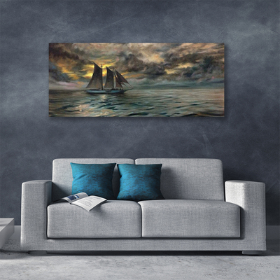 Canvas Kunstdruck Meer Boot Landschaft