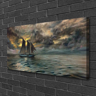 Canvas Kunstdruck Meer Boot Landschaft