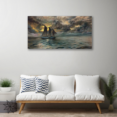 Canvas Kunstdruck Meer Boot Landschaft